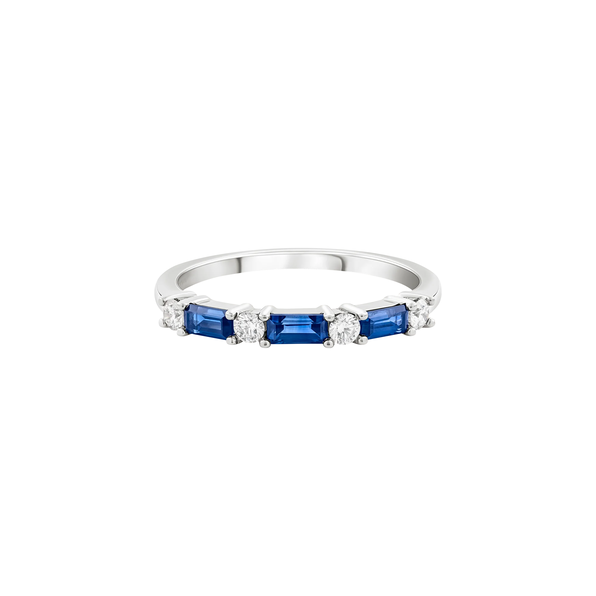 Anillo en oro con zafiros azules y diamantes