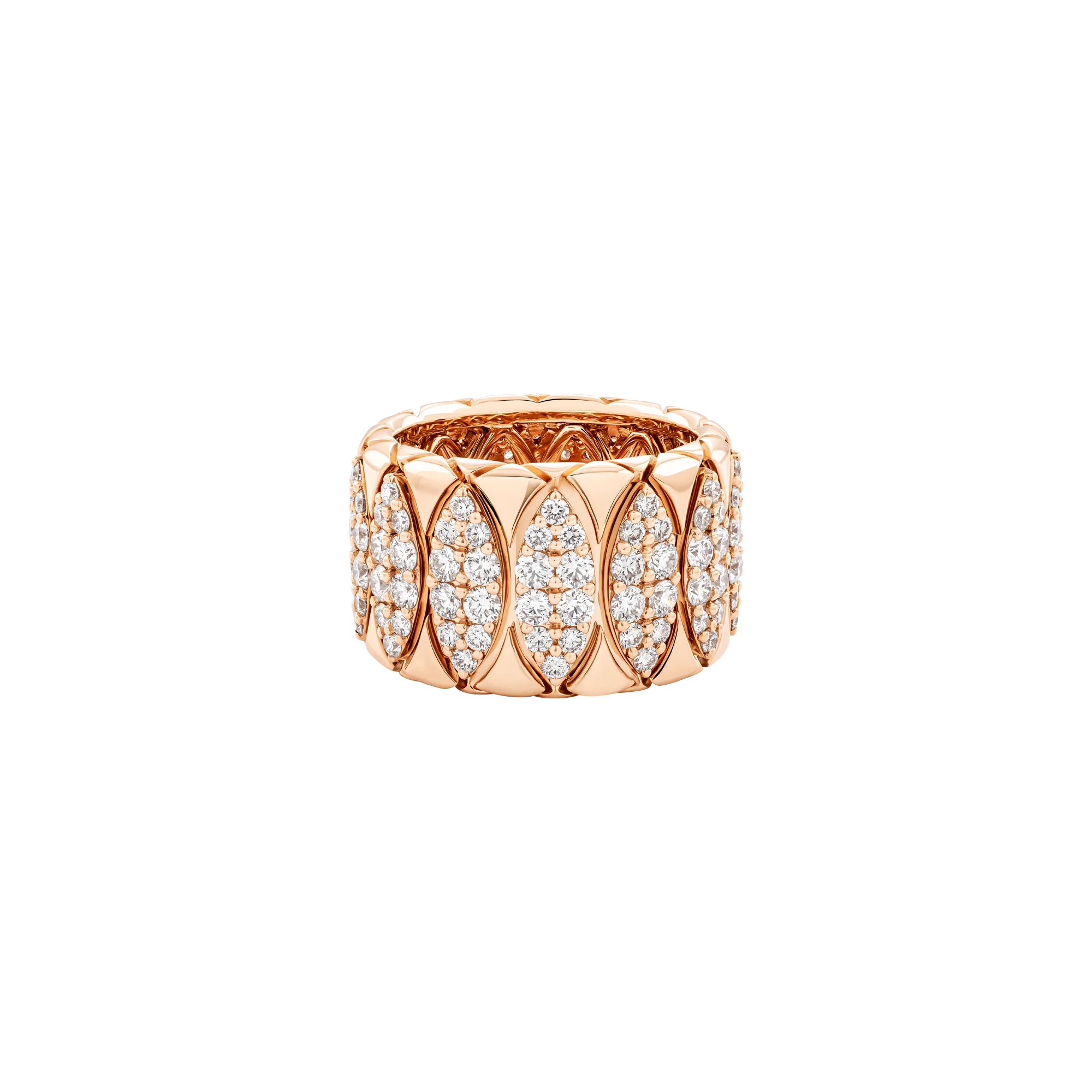 Anillo en Oro Rosa con Diamantes Pavé
