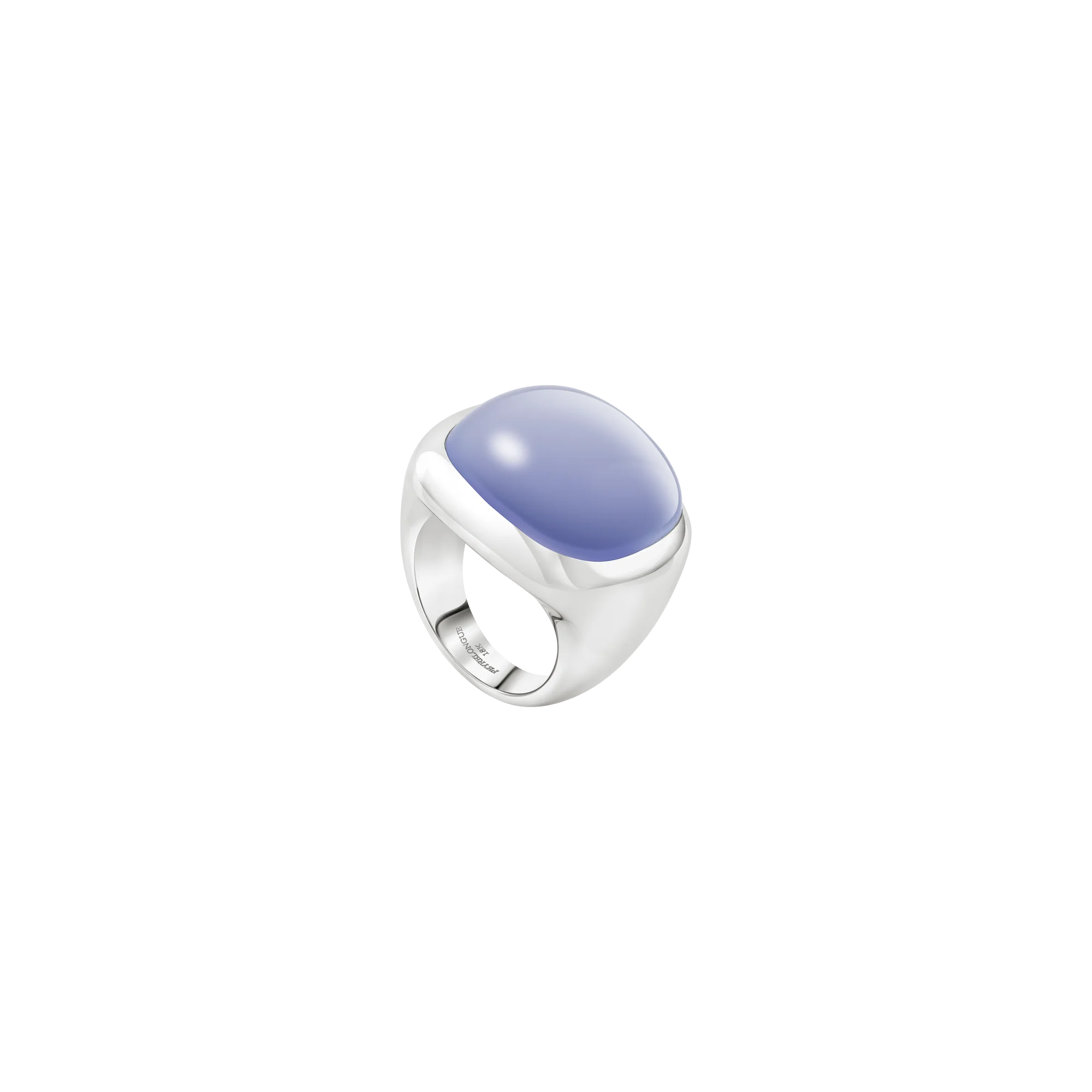 Anillo de Oro Blanco Cabochon