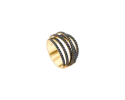 Anillo de Oro con Diamantes Negros