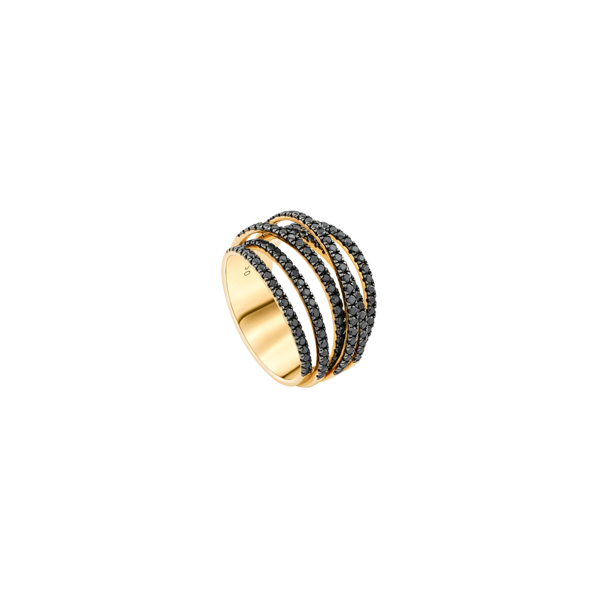 Anillo de Oro con Diamantes Negros