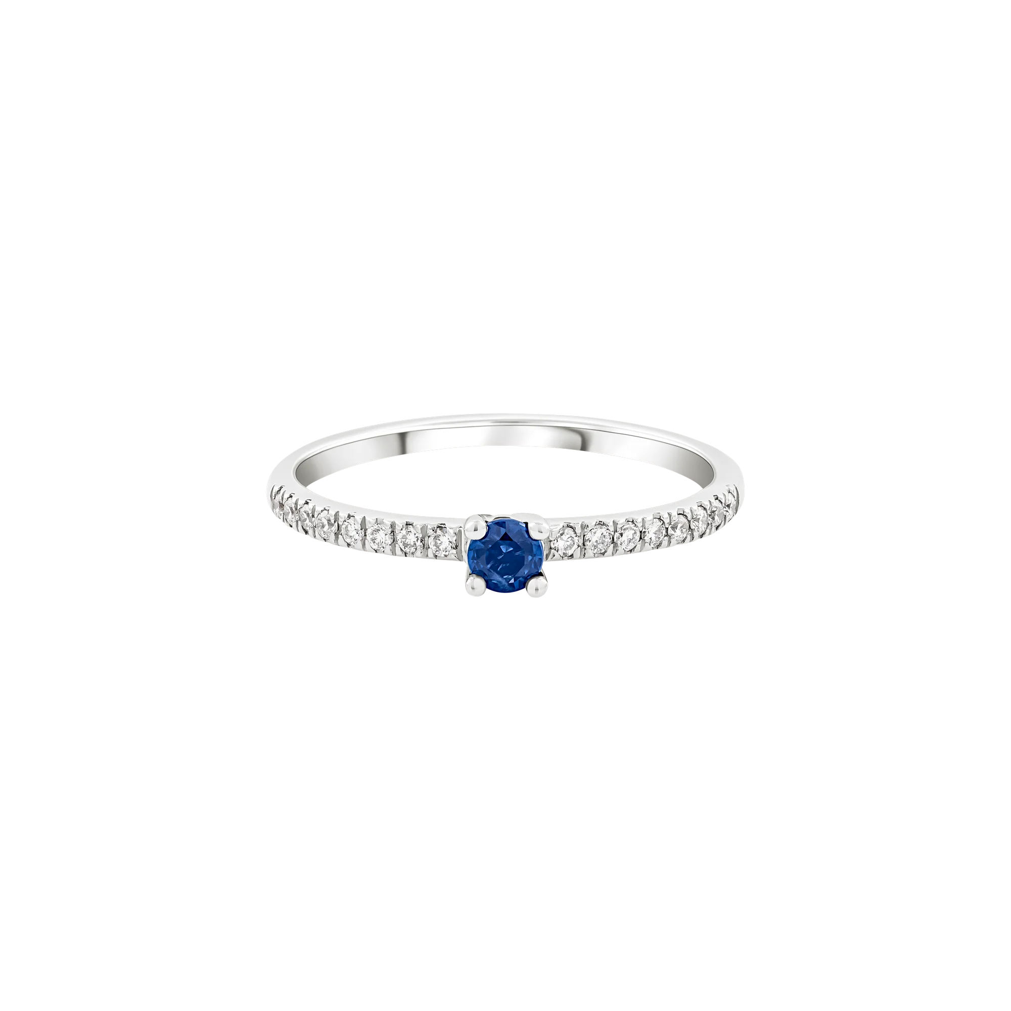 Anillo de zafiro azul central