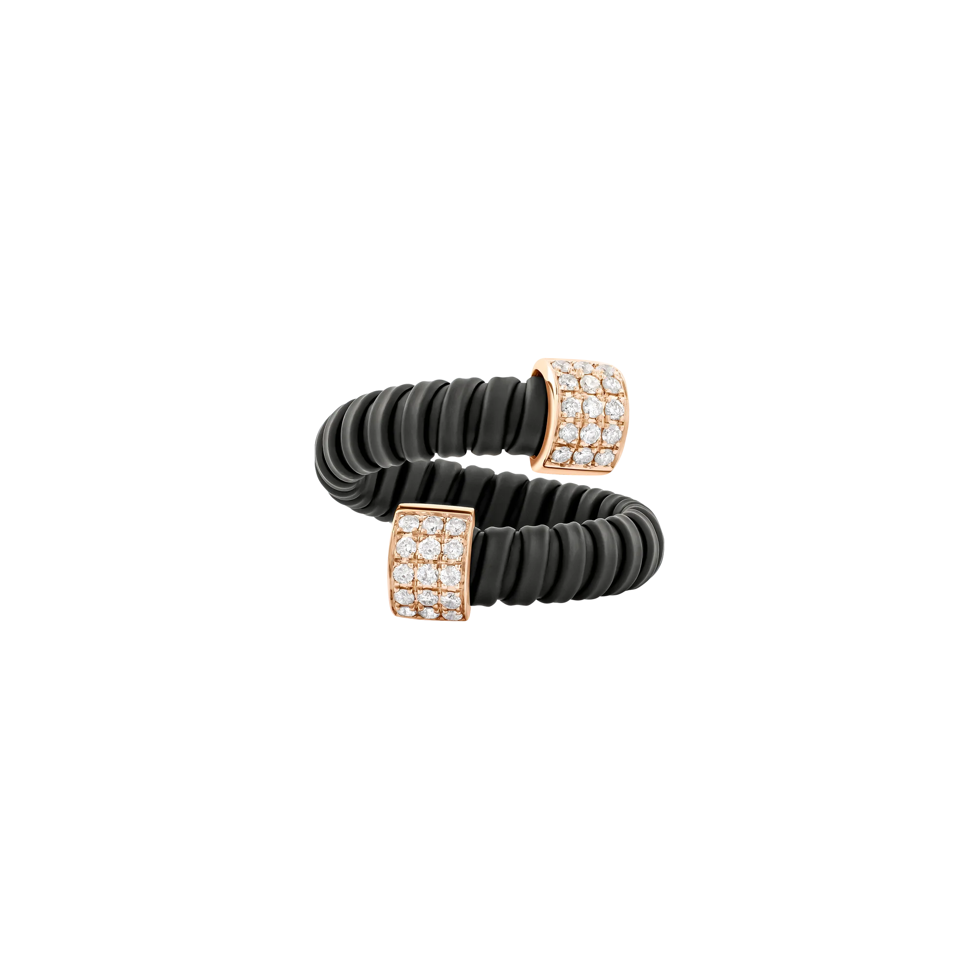 Anillo espiral con diamantes pavé
