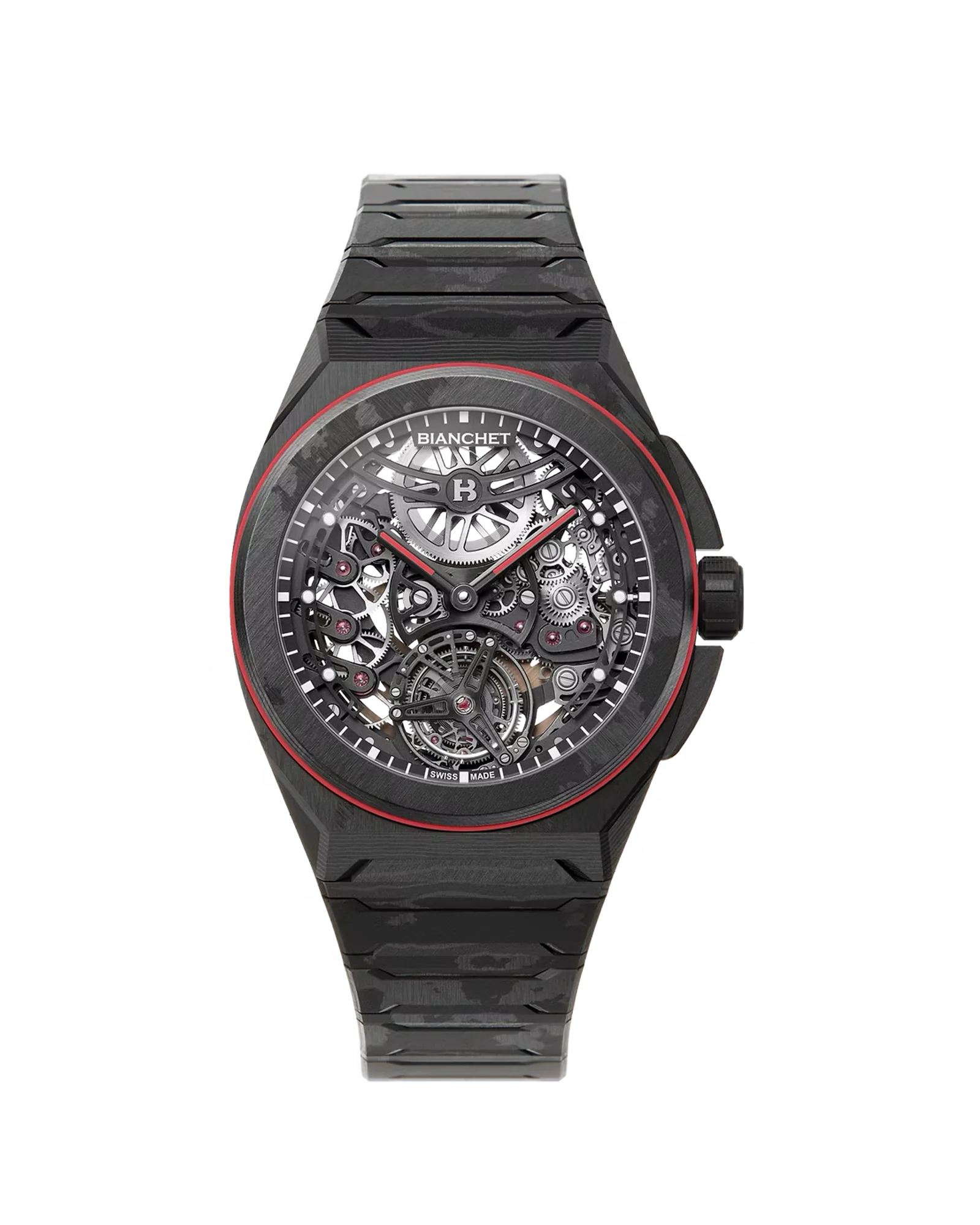 Bianchet Rotondo UltraFino Carbon Skeleton Red RDUFFTSKCBRD en carbono de alta densidad